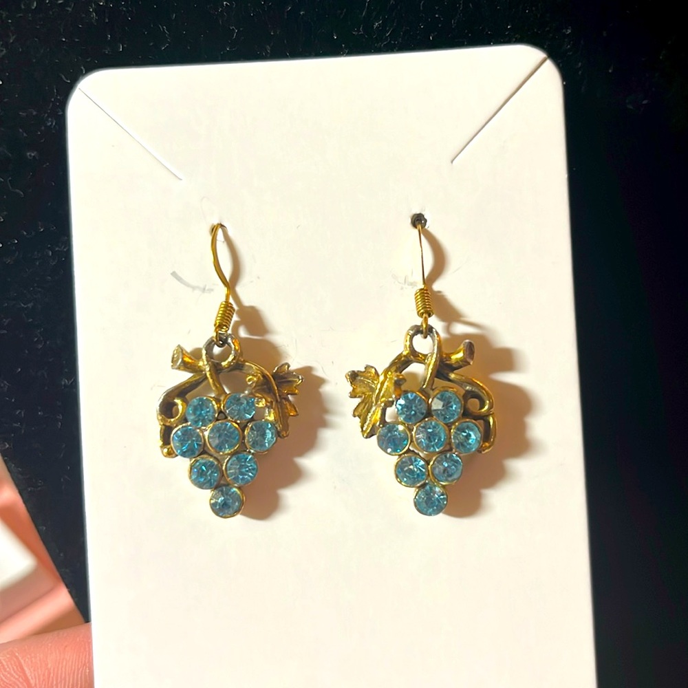 Cute vintage upcycled grape earrings